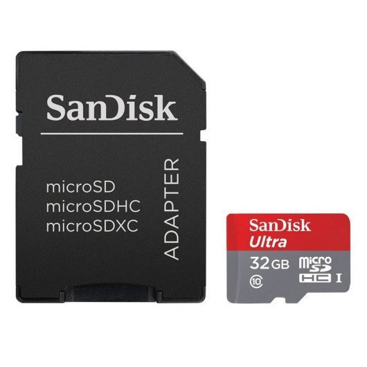 SANDISK MicroSDHC 32GB Clase 10 UHS Class 1 A1 120MB/s Gris/Rojo